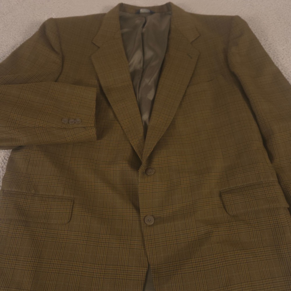 VINTAGE Biella Kuppenheimer Blazer Mens 52R Glen Plaid Wool Bespoke Coat 90s